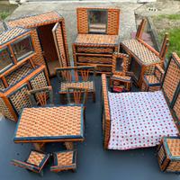 Set Miniature vimini fatto a mano anni ‘50