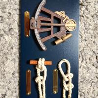 Sestante e nodi marinari-quadretto vintage