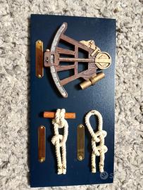 Sestante e nodi marinari-quadretto vintage