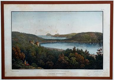 Lake Avernus ( Lago d'Averno) incisione su acciaio