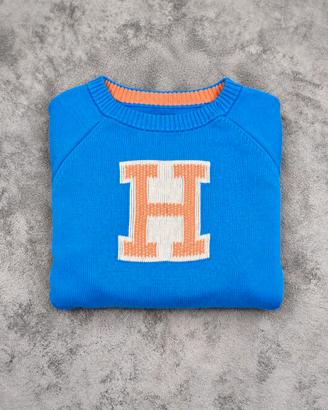Tommy Hilfiger maglione blu con maxi H taglia M
