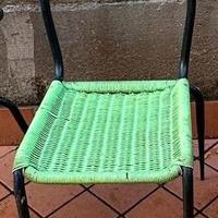 Sedia da bara verde anni '60 VINTAGE