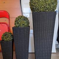 Vasi in rattan marrone
