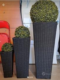Vasi in rattan marrone