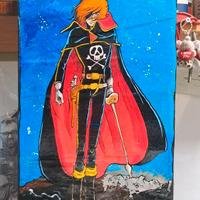 Tavola dipinta a mano Capitan Harlock - Key Yuki