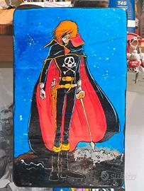 Tavola dipinta a mano Capitan Harlock - Key Yuki