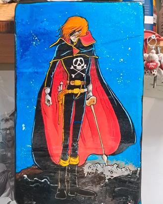 Tavola dipinta a mano Capitan Harlock - Key Yuki