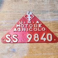 targa U.M.A. motore agricolo vintage anni 5/