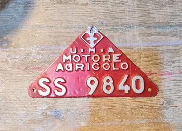 targa U.M.A. motore agricolo vintage anni 5/