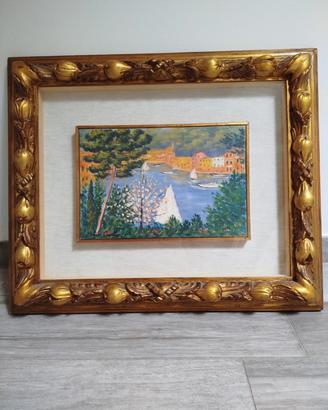 olio su tela cm 30x20 Portofino di Michele Cascell