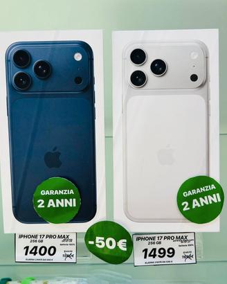 IPHONE 17 PRO MAX 256GB NUOVO  (RIBASSO -50€)