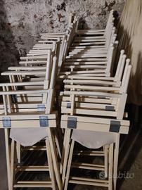 6 SEDIE REGISTA IN LEGNO E STOFFA