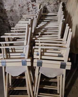 6 SEDIE REGISTA IN LEGNO E STOFFA