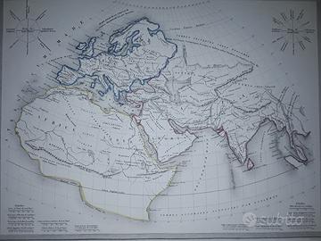 Carta geografica originale dell'Ottocento 