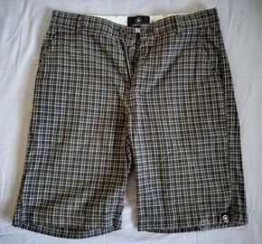 Pantaloncini Converse S, bermuda marroni a scacchi