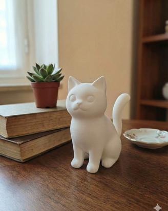 Gattino Bianco Stampa in 3D – Soprammobile Minimal