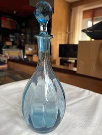 Caraffa Decanter Vintage in Vetro Azzurro