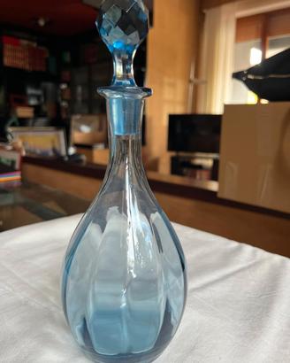 Caraffa Decanter Vintage in Vetro Azzurro
