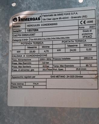 IMMERGAS Hercules Condensing pezzi Ricambio 