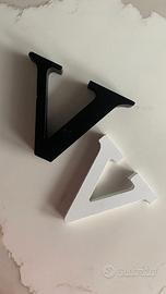 Iniziali lettere in legno decorative bianca e nera