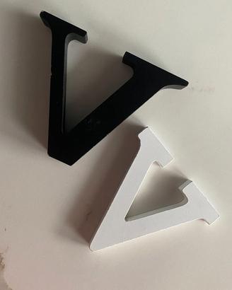 Iniziali lettere in legno decorative bianca e nera