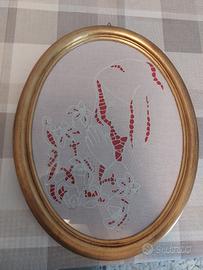 Quadro vintage Madonna ricamato a mano