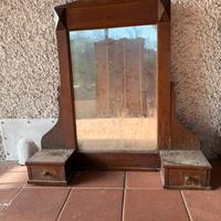 Specchiera legno con cassettini