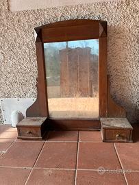 Specchiera legno con cassettini