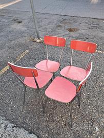 arredamento  vintage  4 sedie  anni 60-70 