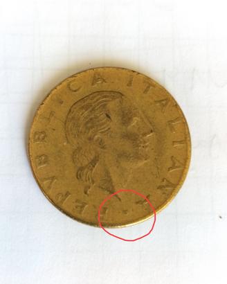 moneta 200 lire 1979 con errore conio