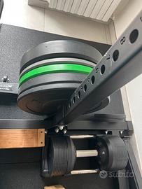 Pesi bumper, manubri e panca