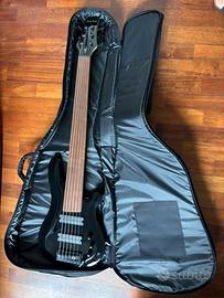 Basso  HB 6 corde fretless attivo con custodia