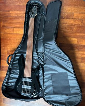 Basso  HB 6 corde fretless attivo con custodia