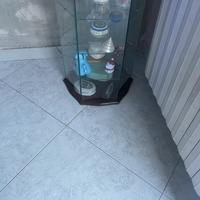 Vetrinetta vetro e appoggio in legno