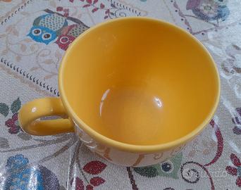 2 Tazze colazione Jumbo gialla e blu in ceramica