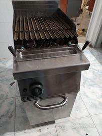 piastra grill con pietra laviga a gas 