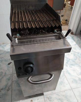 piastra grill con pietra laviga a gas 