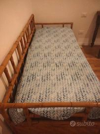 letto in vimini con materasso 