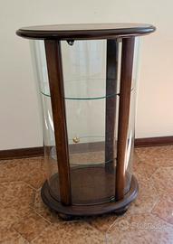 Vetrinetta ovale in legno e vetro