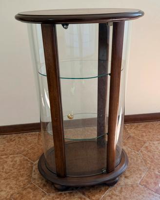 Vetrinetta ovale in legno e vetro