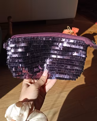 Pochette Carpisa viola con paillettes