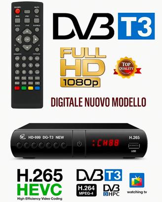 Digitale Terrestre  DVB-T3 Decoder TV SCART HDMI 