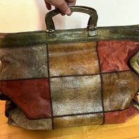 Renato Angi borsa in pelle patchwork vintage