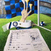 Quadro dipinto a mano inter triplete di E.Savassi