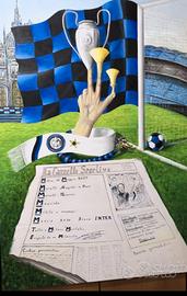 Quadro dipinto a mano inter triplete di E.Savassi