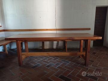 Arredo taverna artigianale TAVOLO 3 PANCHE 3 SEDIE