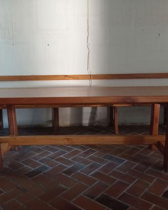 Arredo taverna artigianale TAVOLO 3 PANCHE 3 SEDIE