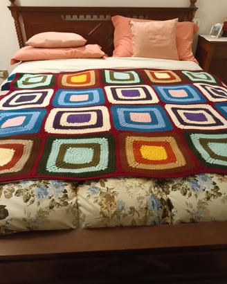 Coperta Patchwork in lana fatta a mano
