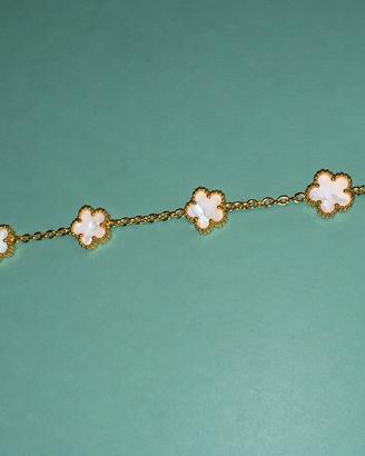 Bracciale Regolabile Fiori Placcato in Oro