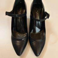 Decollete in pelle blu